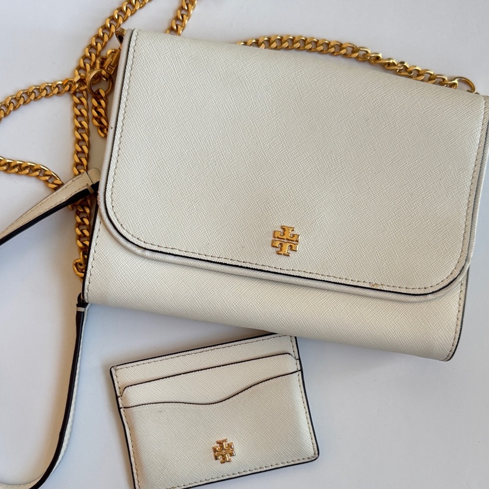 Tory Burch Ivory Crossbody Bag with Card Holder